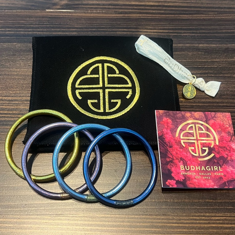 New! BudhaGirl Multi Color All Weather Bangles Bracelets Medium